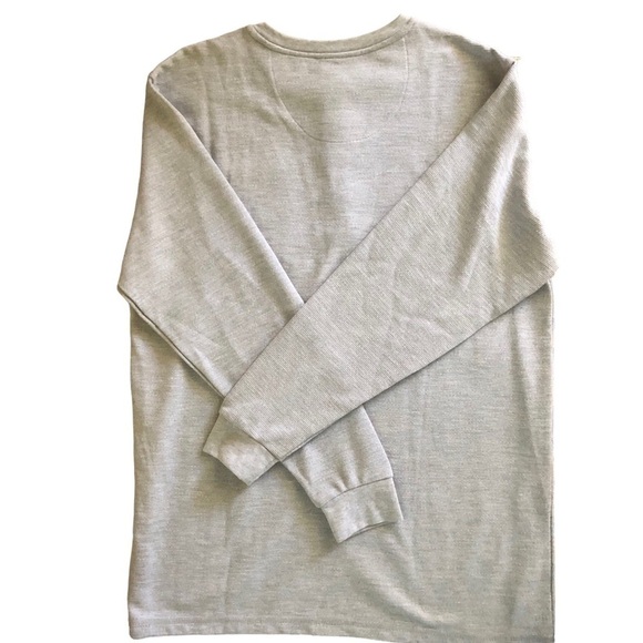 Eddie Bauer Workwear LS Thermal Knit Henley Gray Sz. L Stain Resistant Casual - Picture 2 of 7